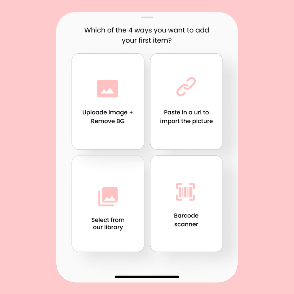 Screenshot of Digital Closet Import Closet to App Screen