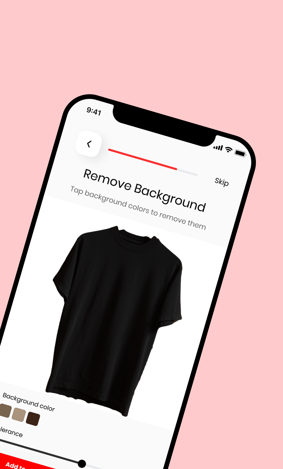 Screenshot of Digital Closet Remove Background Screen
