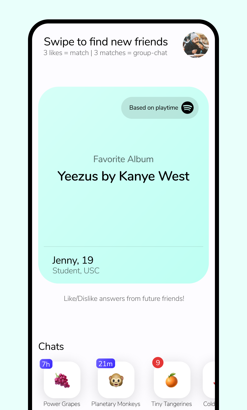 Screenshot of Hudello Home Screen in Blue