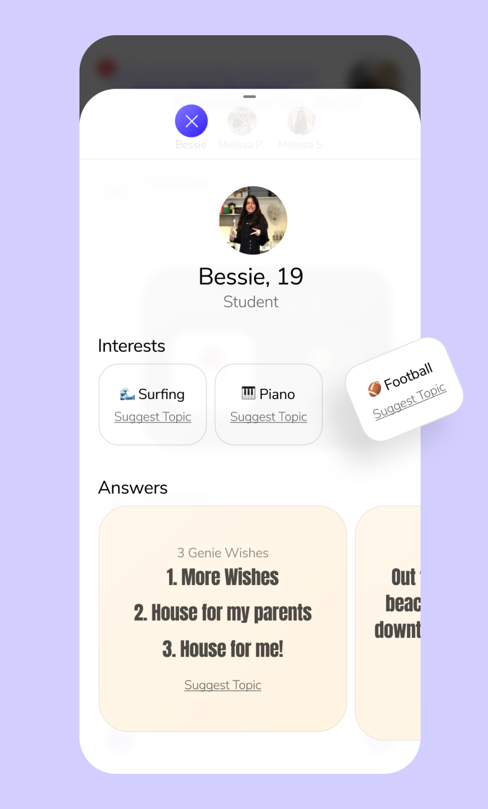 Screenshot of Hudello Friend Profile