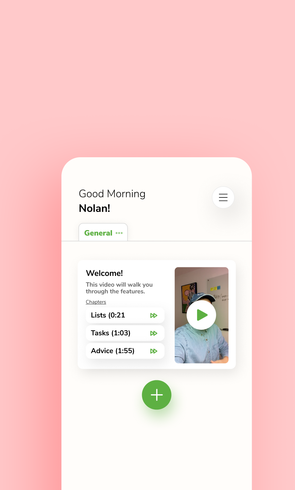 Screenshot of TaskTree Tutorials Screen