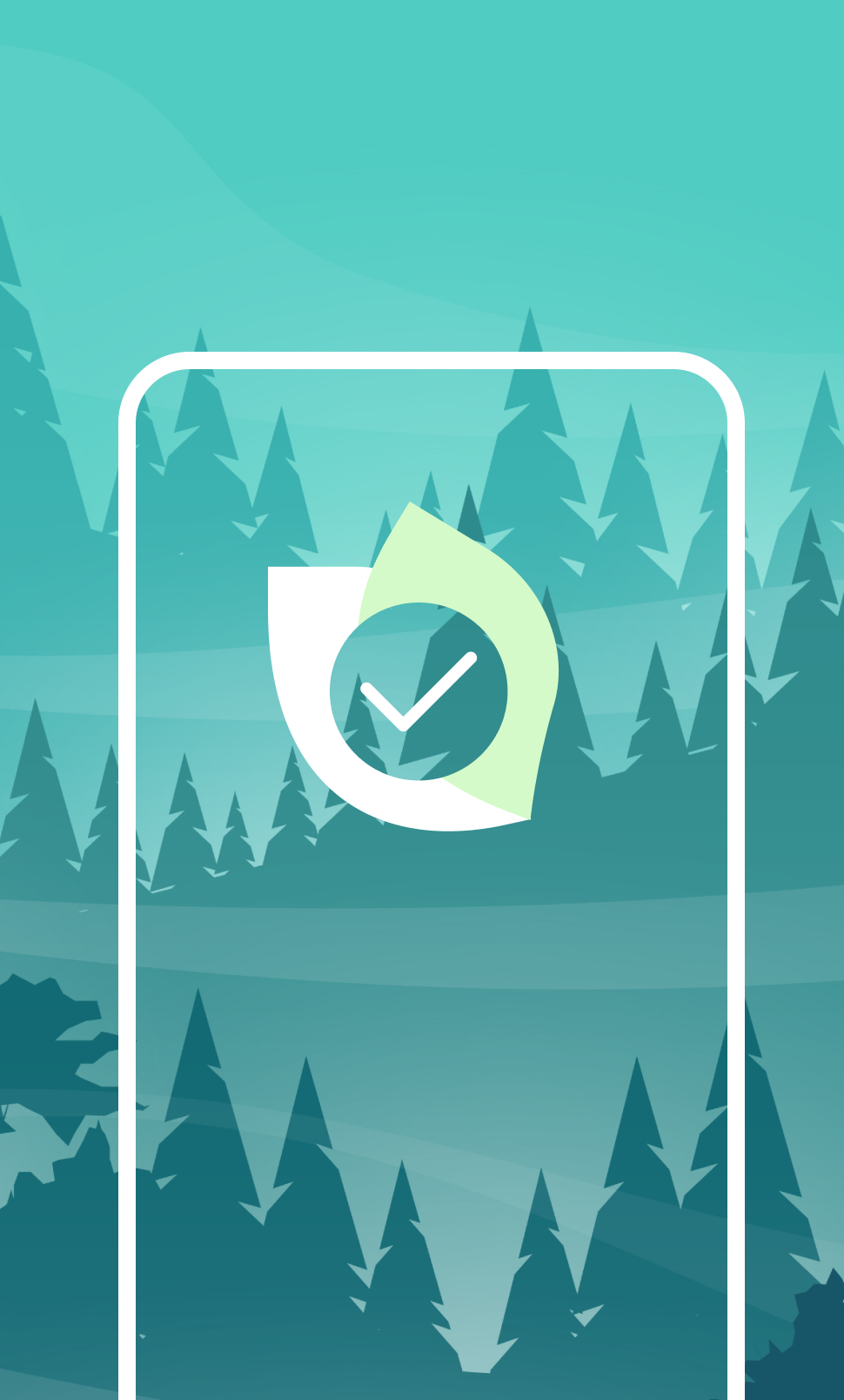 Screenshot of TaskTree Logo and Phone in Forest