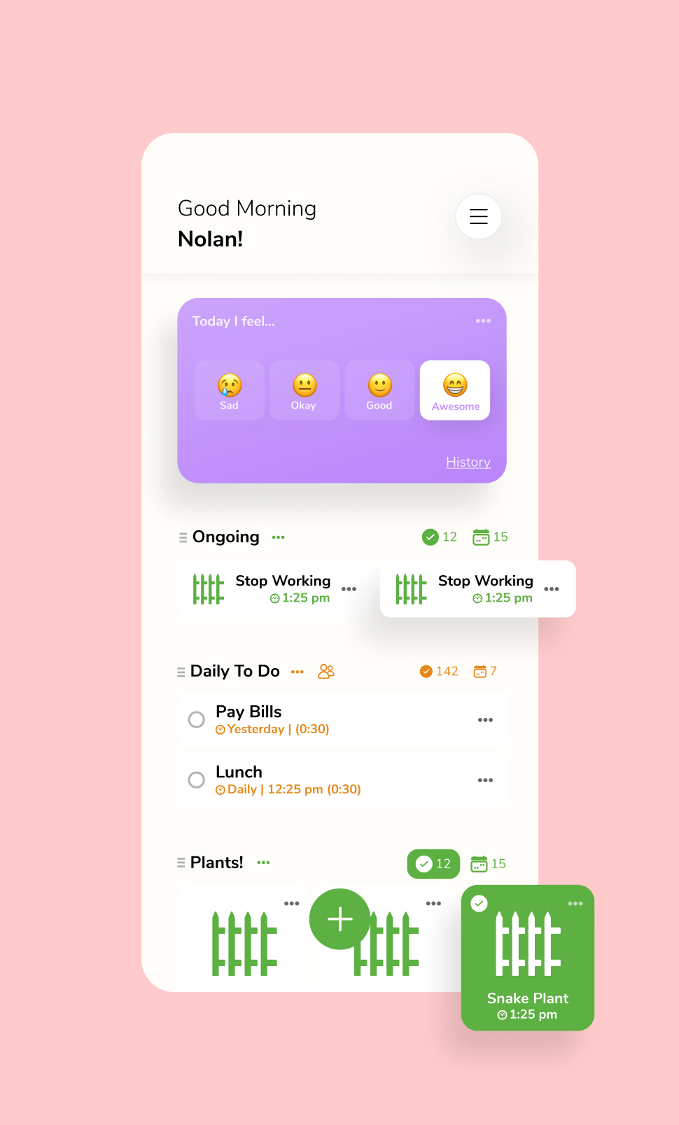 Screenshot of TaskTree List with Completed Item